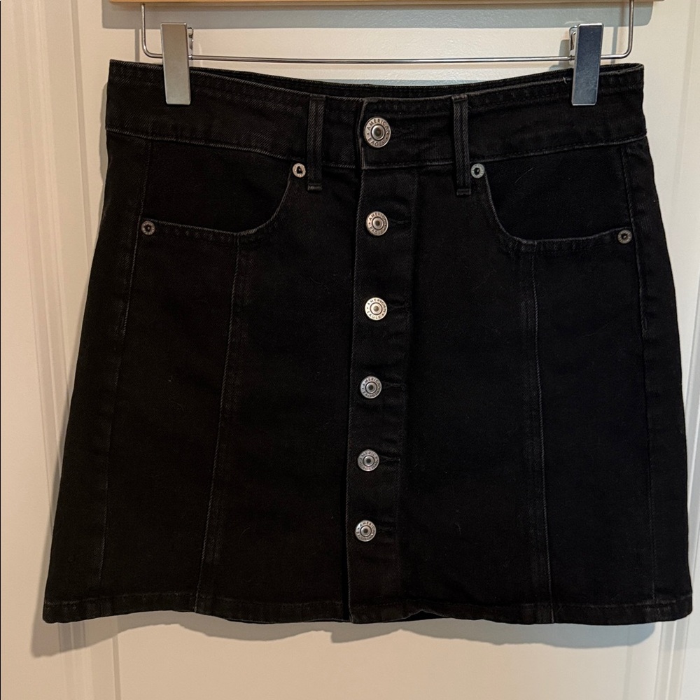 American Eagle Outfitters Black Denim A-Line Skirt
